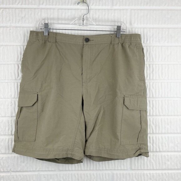 Columbia Shorts Mens Large Cargo Tan 9 Inch Inseam Outdoor Camping Fishing Hike - Picture 2 of 9